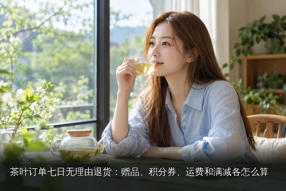 年轻女性品茶主题图|窗边绿茶品饮